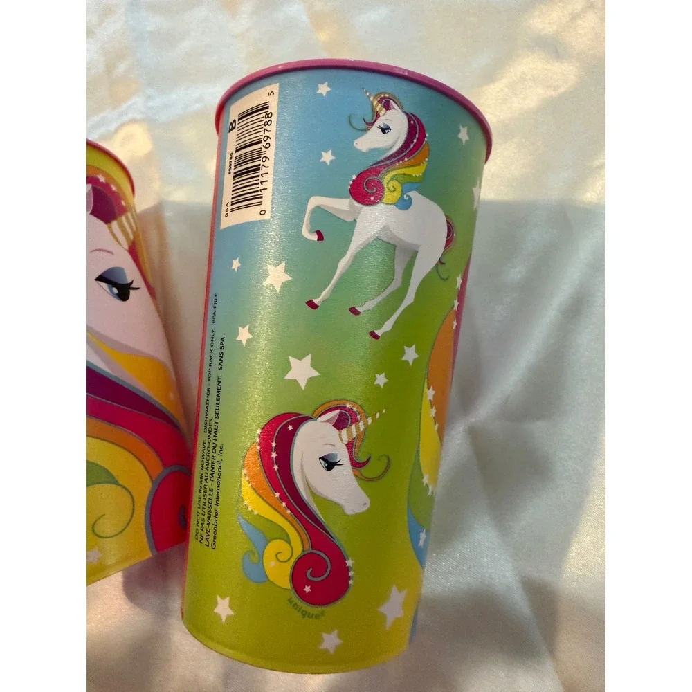 Unique Party Favors Unicorn Rainbow Plastic Cups Set of 2 BPA-Free 69788